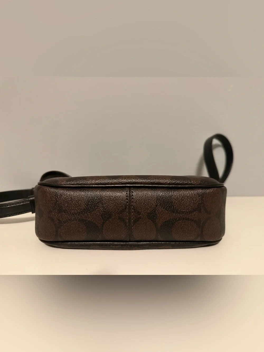 Coach Mini Jamie Camera Bag In Signature Canvas Brown Black Crossbody Purse